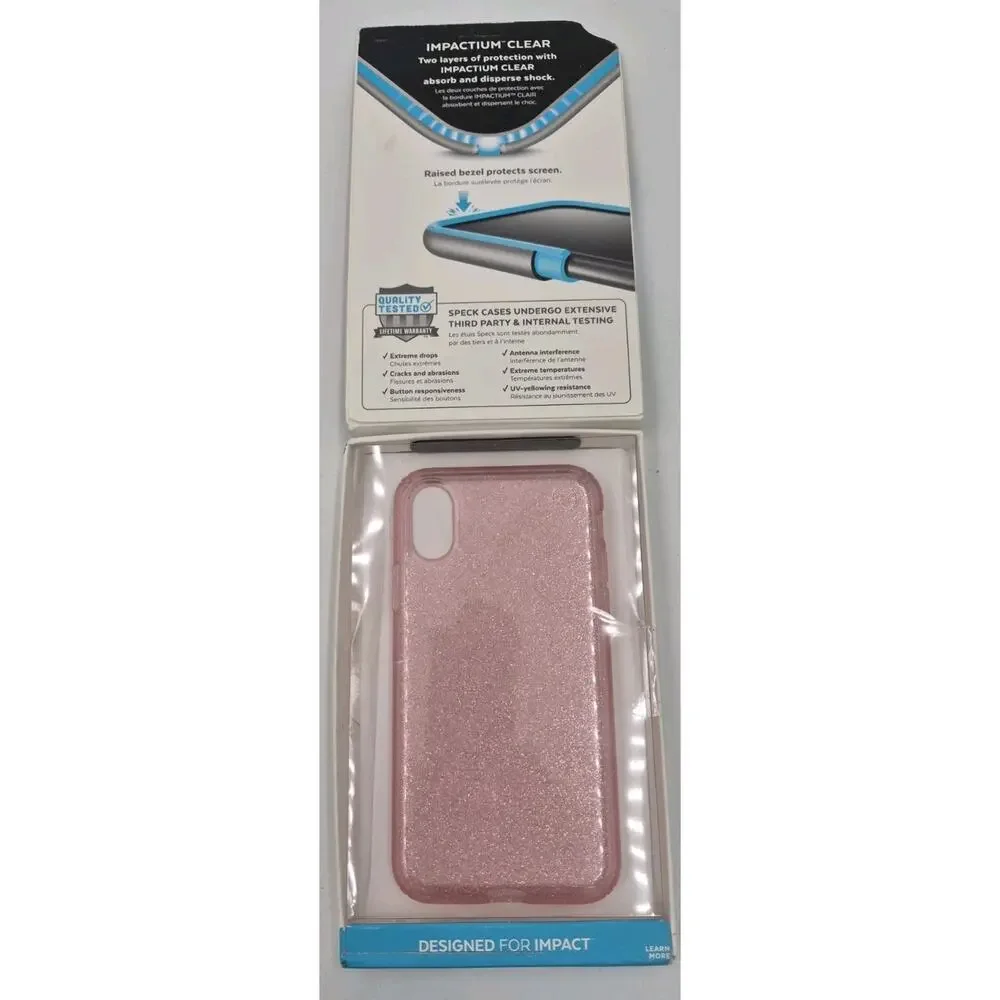 SPECK PRESIDIO PINK GLITTER IPHONE X CASE-DESIGNED FOR IMPACT